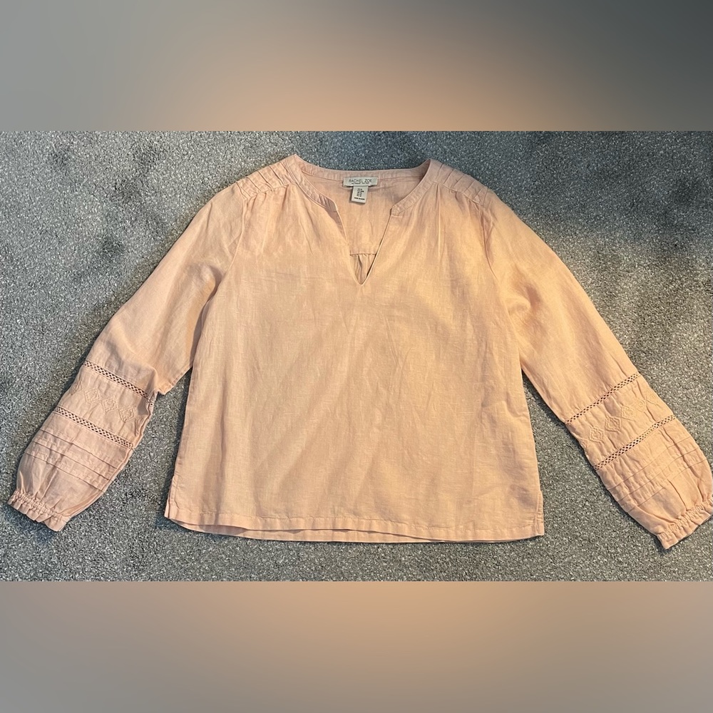 Rachel Zoe Linen Blend Long Sleeve Shirt